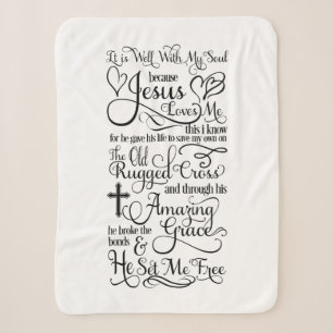 It Is Well With My Soul Because Jesus Loves Me Sherpa Blanket