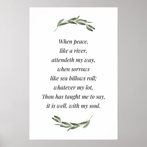 It Is Well With My Soul Bible Verse Print Hymnal Poster