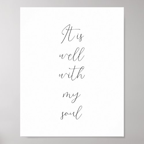 It is well with my soul calligraphy  poster
