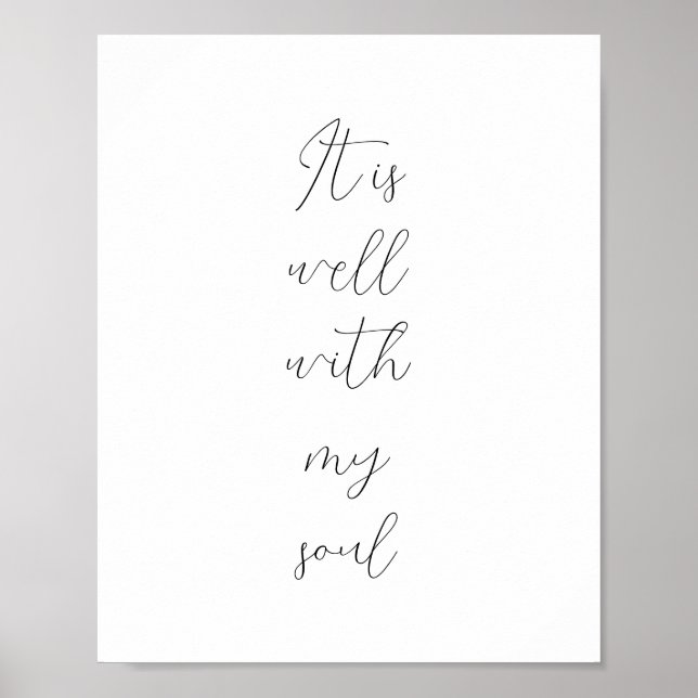 It is well with my soul calligraphy  poster (Front)