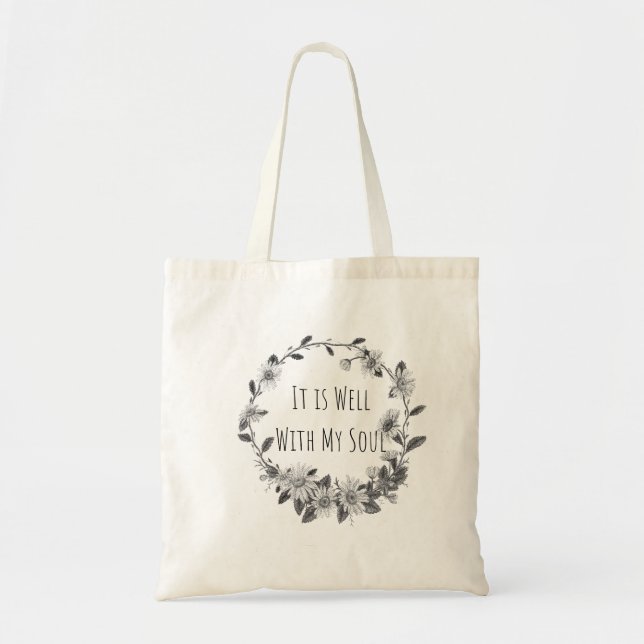 It Is Well With My Soul Canvas Tote Bag (Front)