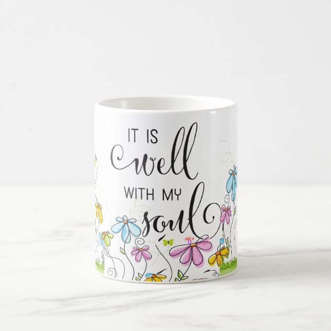 It is Well With My Soul Christian Flowers Mug (Center)