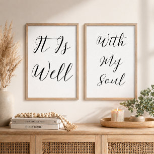 It Is Well, With My Soul Christian Typography Wall Art Sets