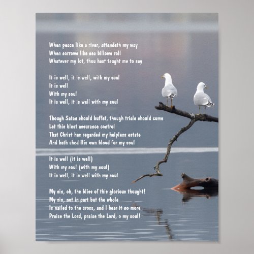 It is Well with my Soul Church Christian Hymn  Poster