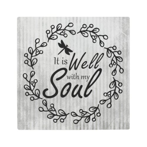 It Is Well With My Soul Dragonfly  Metal Print