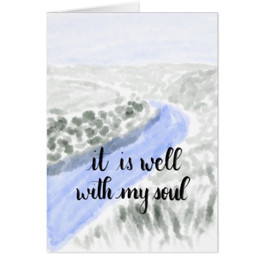 It Is Well With My Soul Handlettered Greeting Card (Front)