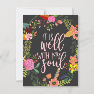 It Is Well With My Soul, Hymn, Bible, Quote Note Card