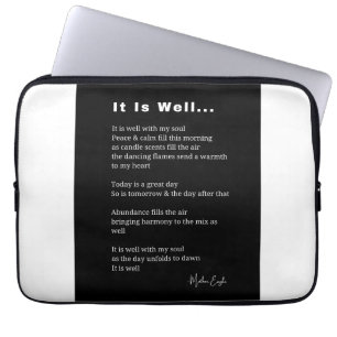 It is well with my soul inspirational poem poetry laptop sleeve