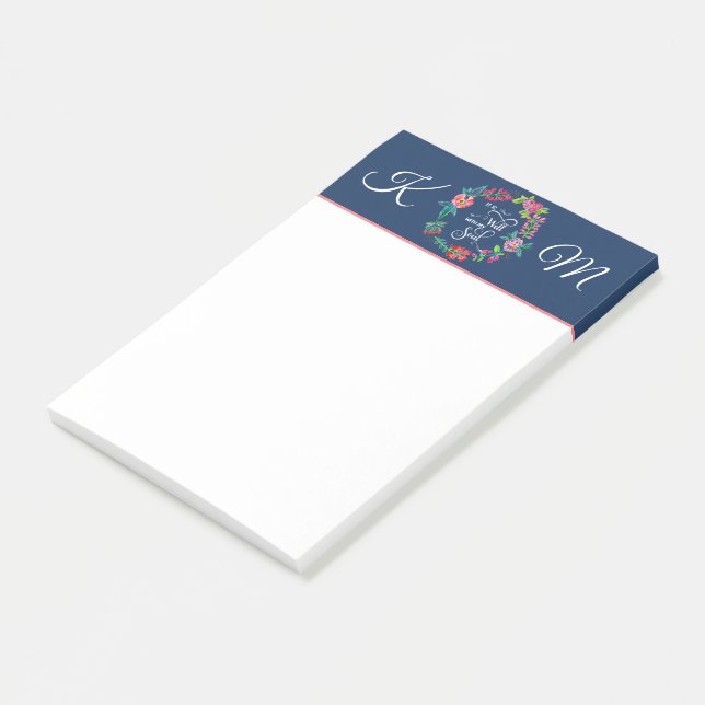 It is well with my soul monogram post-it notes (Angled)