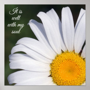 It is Well With My Soul Offset Daisy Poster