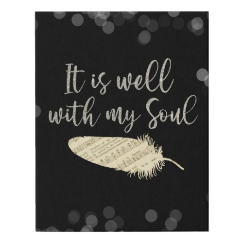 It is Well with my Soul Quote Faux Canvas Print