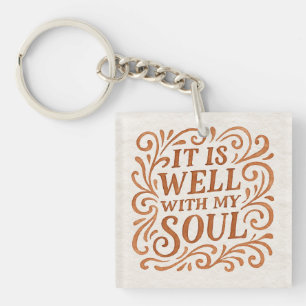 It is Well With My Soul Typography Keychain
