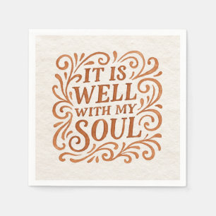 It is Well With My Soul Typography Napkins