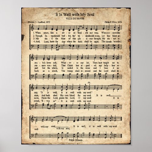 It is Well With My Soul Vintage Hymn Poster