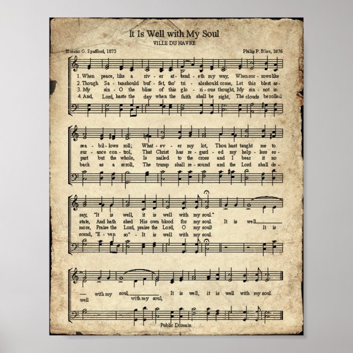 It Is Well With My Soul Vintage Hymn Poster Zazzle Com