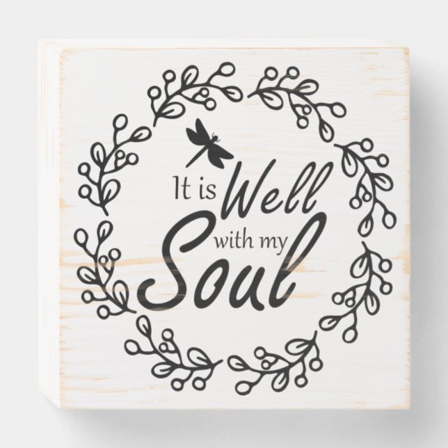 It Is Well With My Soul Wood Box Sign (Front Horizontal)