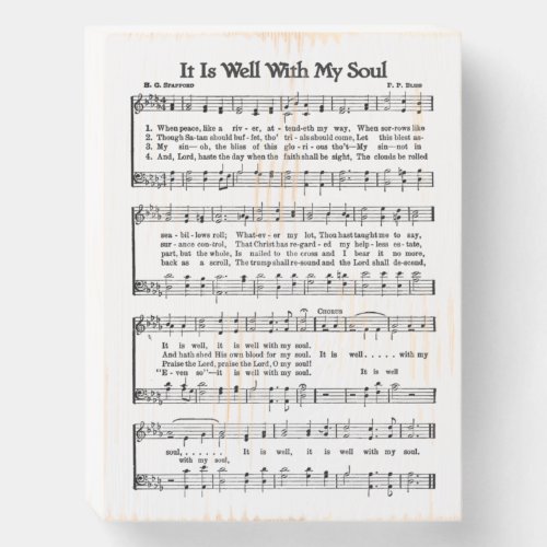 It Is Well Wood Box Sign Art Vintage Verses Hymn