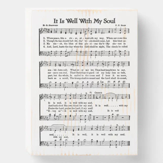 It Is Well Wood Box Sign Art Vintage Verses Hymn Zazzle