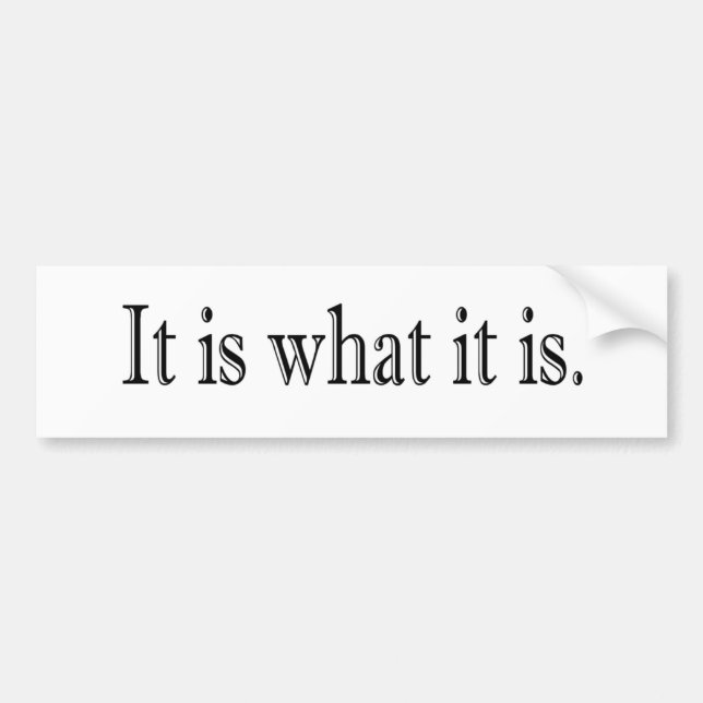 It Is What It Is Bumper Sticker (Front)