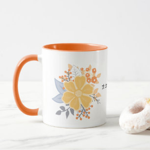 It is what it is. Orange Grey Flowers Mug