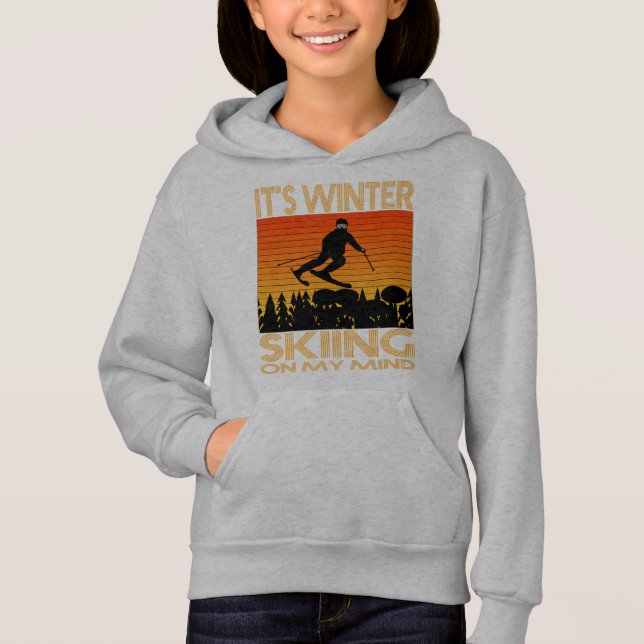 IT IS WINTER – SKIING ON MY MIND. HOODIE (Front)