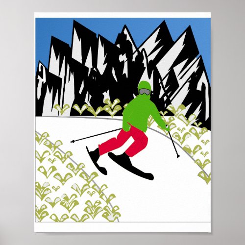 IT IS WINTER  SKIING ON MY MIND POSTER