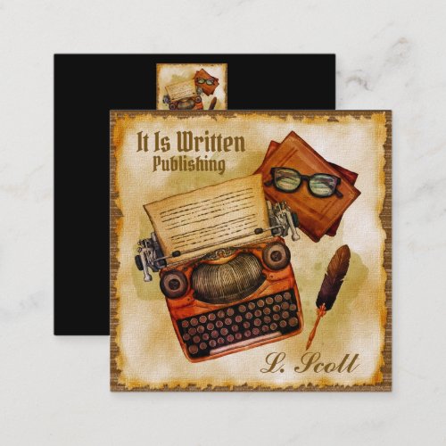 It Is Written Vintage Square Business Card