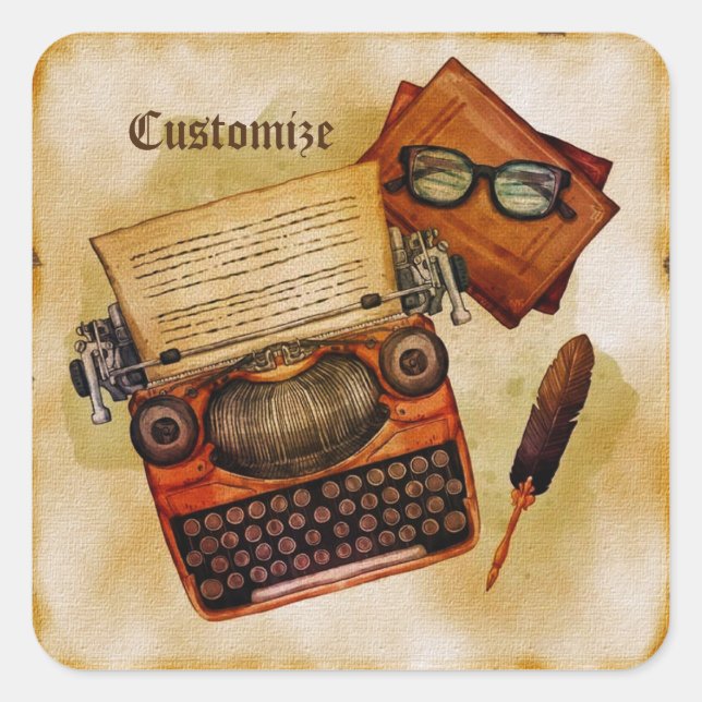 It Is Written Vintage Square Sticker (Front)