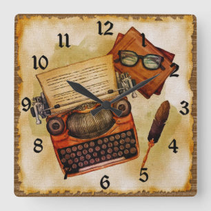 It Is Written Vintage Square Wall Clock