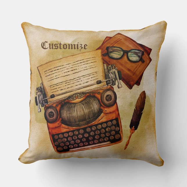 It Is Written Vintage Throw Pillow (Front)