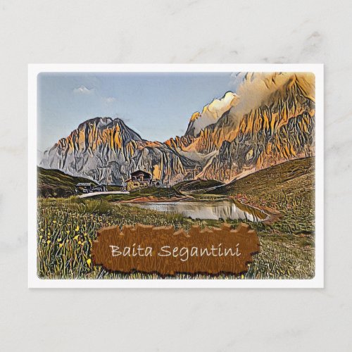 It Italy _ alpine hut Baita Segantini _ Dolomiti _ Postcard