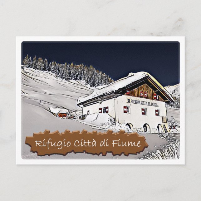 It Italy - alpine hut Citta di Fiume - Dolomiti Postcard (Front)