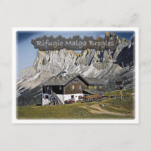 It - Italy - alpine hut Malga Brogles - Dolomiti - Postcard