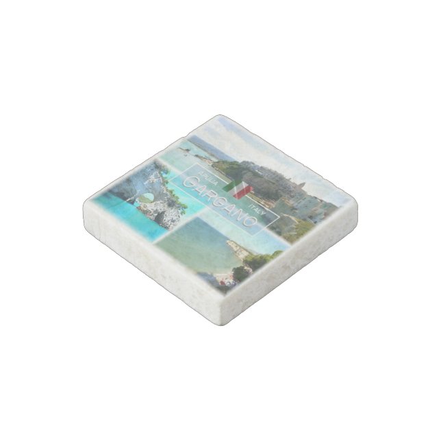 IT Italy - Apulia - Gargano - Vieste - Stone Magnet (Angled)