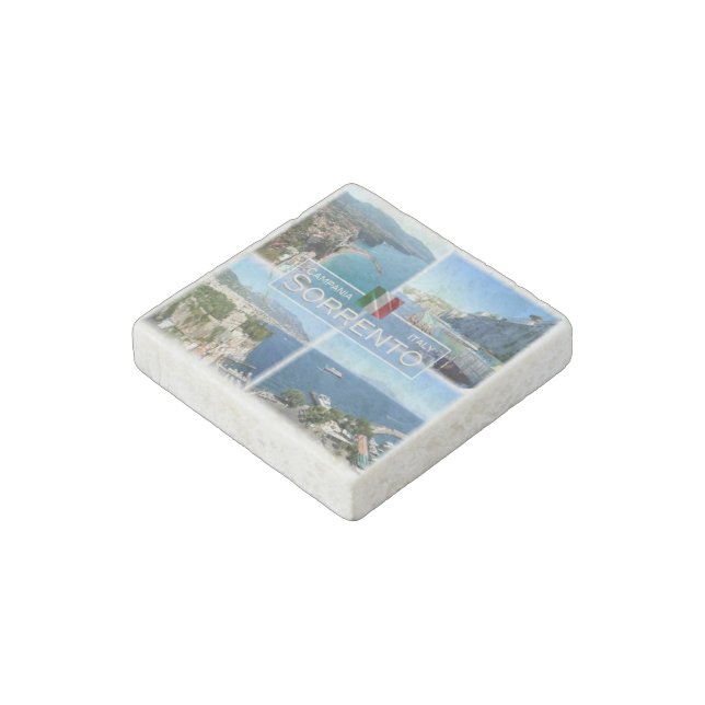 IT Italy - Campania - Sorrento - Panorama - Naples Stone Magnet (Angled)