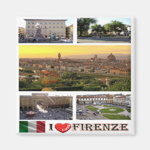 IT - Italy - Florence - I Love - Collage Mosaic Magnet