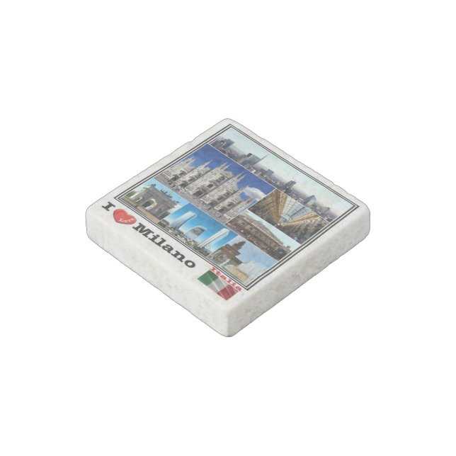 IT Italy - Italia - Milano - I Love Mosaico - Stone Magnet (Angled)