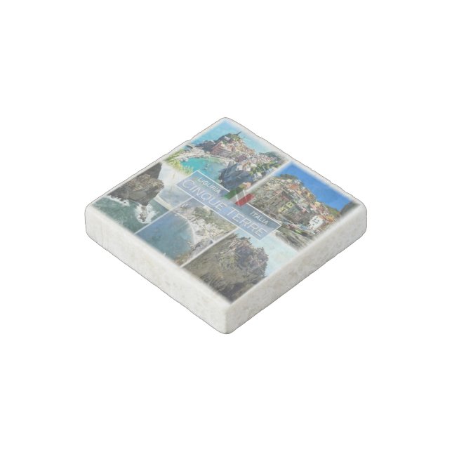 IT Italy - Liguria - Cinque Terre - Stone Magnet (Angled)