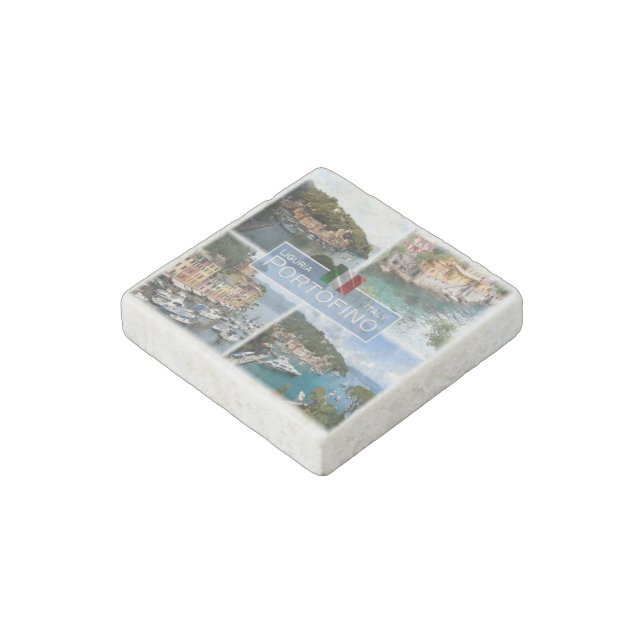 IT Italy - Liguria - Portofino - Stone Magnet (Angled)