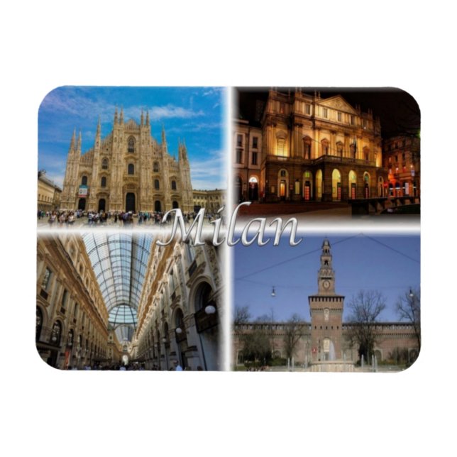 IT Italy - Milan - Duomo - Sforza Castle - Magnet (Horizontal)