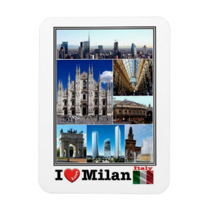IT Italy - Milan - I Love Mosaic - Magnet