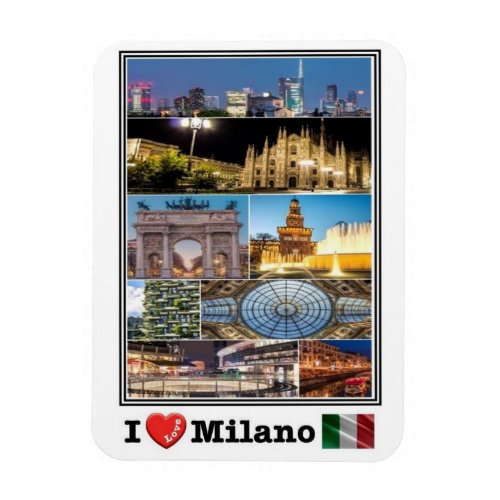 IT Italy _  Milano _ I Love Mosaic _ Magnet