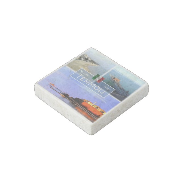 IT Italy - Molise - Termoli - Old Village - Stone Magnet (Angled)