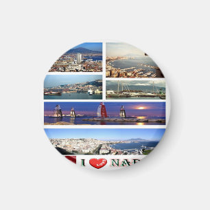 IT - Italy - Naples - I Love - Collage Mosaic Magnet