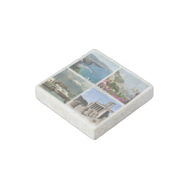 IT Italy - Naples - Sorrento - Pompeii Amalfi - Stone Magnet (Angled)