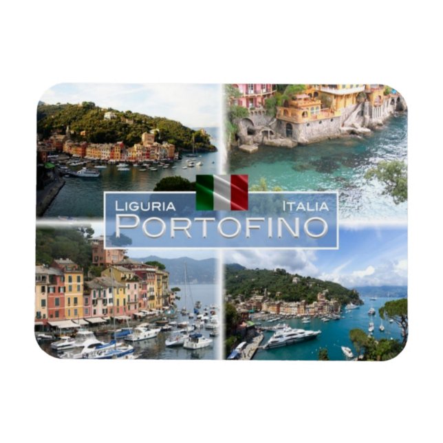 IT Italy - Portofino - Baia - Molo e Scogliera - Magnet (Horizontal)