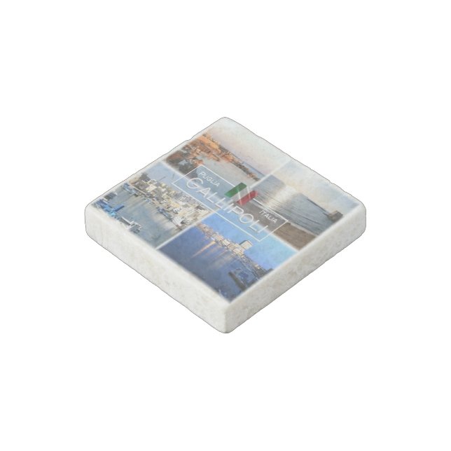 IT Italy - Puglia - Gallipoli - Salento - Stone Magnet (Angled)