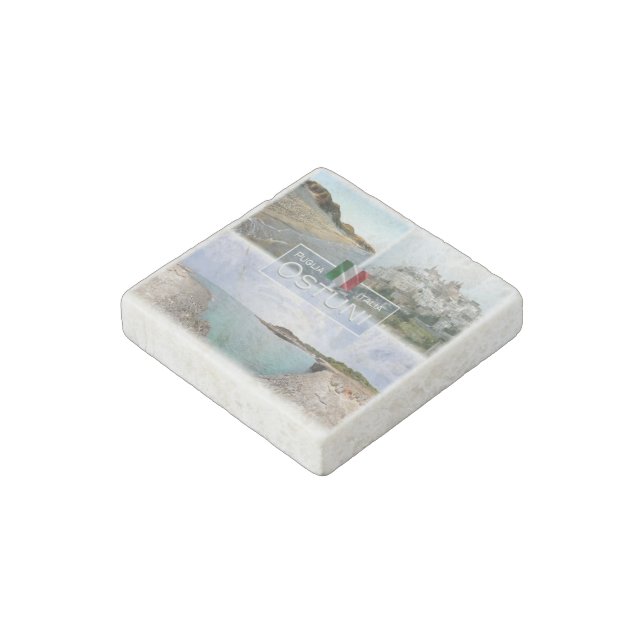 IT Italy - Puglia - Ostuni - Stone Magnet (Angled)