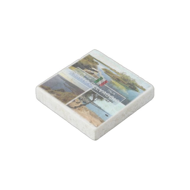IT Italy - Puglia - Porto Selvaggio - Stone Magnet (Angled)
