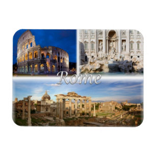 IT Italy -  Rome - Colosseum - Trevi Fountain - Magnet